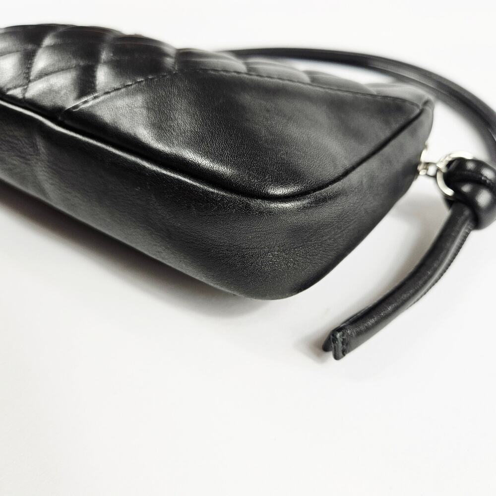 Vintage Chanel Cambon Pochette Black Leather Shoulder Bag - Picture 8 of 9